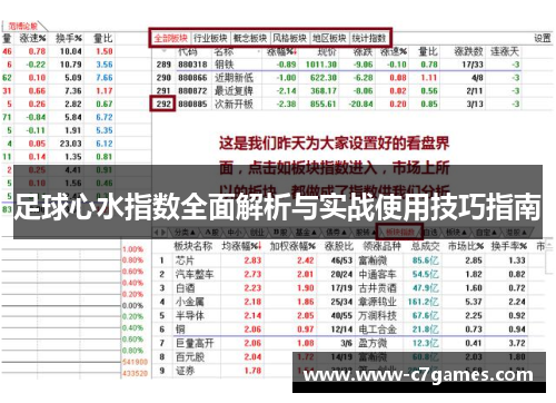 足球心水指数全面解析与实战使用技巧指南